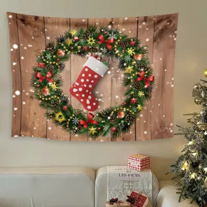 Arazzo da parete di Natale sfondo decorativo per feste accogliente decorazione murale