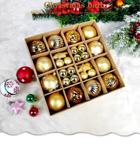 Christmas ball ornament set boxed assorted shapes holiday tree hanging decorations 42pcs