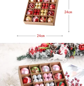 Boxed Weihnachtn-Baum-Hängekugeln Set, 24cm Größe, dekorative Weihnachtskugeln.