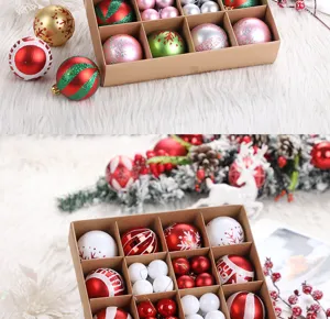 Weihnachtsdeko Kugel Details Set, verschiedene Größen und Farben für den Weihnachtsbaum.