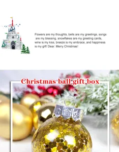 Christmas bauble 6cm shatterproof plastic Christmas tree hanging ornament golden glitter ball