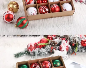 Weihnachtskugeln Set, verpackte Christbaumschmuck Kugeln, festliche Party Dekoration.