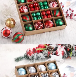 Verpackte Christbaumkugeln, 3-6cm Deko-Kugeln für Weihnachtsbaum und festliche Dekoration.