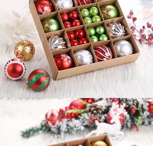 Box Weihnachtskugel Set für Tannenbaum, bunte galvanisierte Christbaumkugeln Deko.