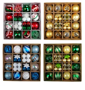 Christmas baubles set 42pcs assorted shapes ornaments tree hanging decor festival gifts