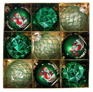 Weihnachtskugeln Set 9 Stk 8cm grün geschenkbox weihnachtsbaum hängende deko ornamente