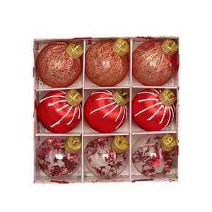 Bolas de Navidad set de 9 piezas adornos decorativos colgantes para árbol de 8cm caja