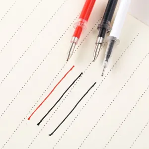 0.5mm gelpen navulling set, vloeiend schrijven zwarte rode schoolbriefpapier benodigdheden.