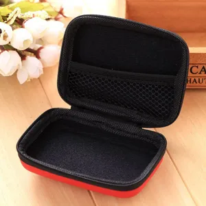 Compacte mini vierkante EVA hoofdtelefoon opbergtas draagbaar etui voor oplader munten.