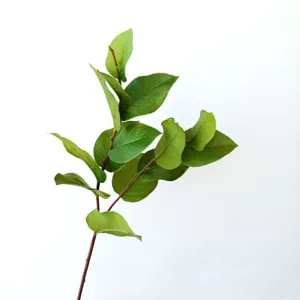 Artificial Saba leaf branch detail view, realistic green foliage for floral arrangement decor.