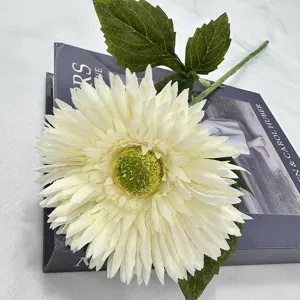 Fiore finto gerbera bianco artificiale pianta per decorazione casa matrimonio bouquet floreale.