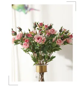 Vintage artificial rose bouquet with multi-head design, perfect for home decor and wedding.