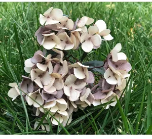Artificial hydrangea flower bunch silk floral arrangement for wedding home decor detail shot