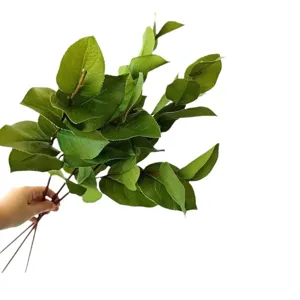 Artificial green sabal leaves single branch faux foliage for home decor photography props