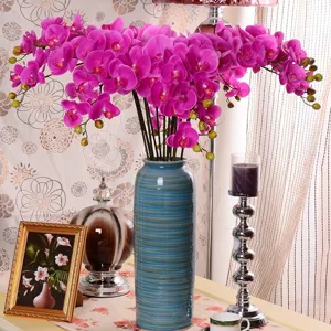 Fleur Artificielle Phalaenopsis Film Haute Qualité Tige Unique Longue Fausse Orchidée Salon Maison Décoration de Table à Manger