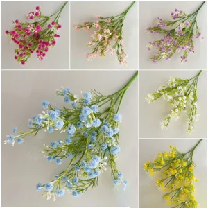 Soft Rubber Babys Breath Artificial Flowers Fake Flowers For Home Decor Wedding Arrangement Photography Props