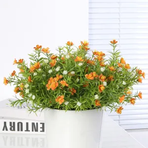 Artificial flower potted plant 7-fork plum fake flower Nordic style home decor table ornament