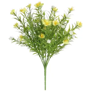 Artificial 7-fork wild plum flower bouquet fake floral for home wedding table decoration.