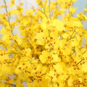 Yellow dancing orchid artificial flower for home decor wedding arrangement branch