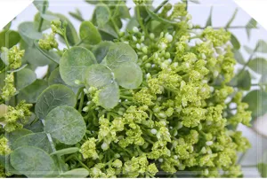 Artificial eucalyptus and baby's breath green plant bouquet for home wedding decor