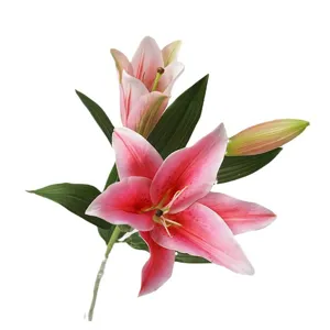 Artificial moisturizing lily flower for home decor table centerpiece wedding floral
