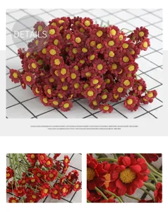 Korean style artificial red daisy flowers bunch home decor photography props ornaments