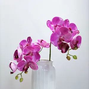 Artificial Phalaenopsis Orchid Potted Plant Silk Flowers For Home And Wedding Decor