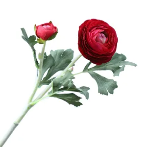 Artificial ranunculus flower 2 heads faux peony home wedding party decor photography prop