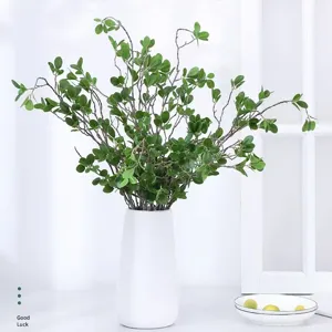 Artificial Milan Leaves Single Branch Faux Greenery Plant Fake Flowers For Home Decor Wedding Floral Arrangement