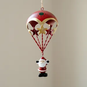 Christmas hanging decoration Nordic iron parachute Santa Claus ornament for tree decor
