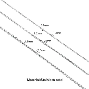 Détail de chaîne en acier inoxydable avec différentes épaisseurs de 0,9 mm à 2,5 mm pour DIY.