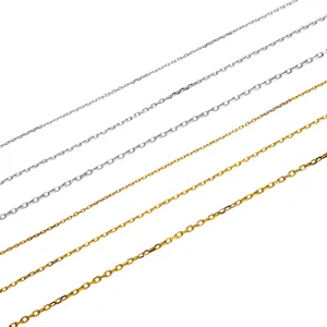 Chaîne ovale façadée en acier inoxydable plaqué vide chaîne fine accessoire bijoux DIY.