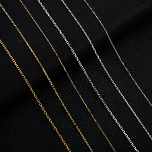 Chaines maille ovale en acier inoxydable, details de bijoux DIY dore et argente colliers.