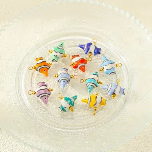 Colorful ceramic tropical fish pendant DIY bracelet necklace fashion jewelry accessories