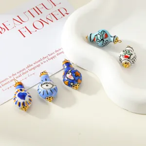 Handmade ceramic pendant DIY necklace accessories unique hand-painted miniature porcelain charms