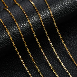 Cadena bali dorada para hacer joyas DIY, fina cadena de acero inoxidable hecha a mano