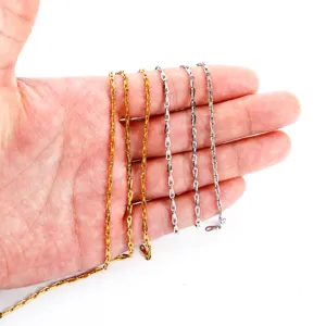 Cadenas Bali de acero inoxidable en oro y plata para joyería DIY, pulseras y collares.