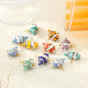 Ceramic tropical fish pendant DIY charms set for handmade bracelet and necklace jewelry making