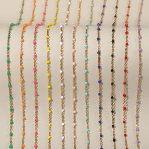 Gouden roestvrijstalen emaille kralenketting kleurrijke DIY sieraden accessoires