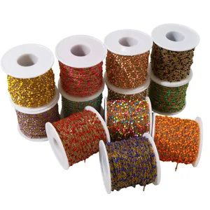 Roestvrijstalen kleurrijke geëmailleerde kralenketting spoel voor DIY sieraden maken.