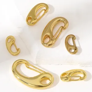 Gold stainless steel DIY jewelry lobster clasps, assorted sizes necklace bracelet findings.