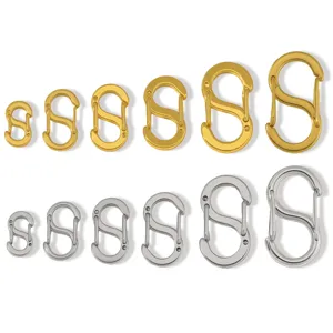 Connettore per chiusura gioielli a forma di S in acciaio inox, placcato oro 18K e argento