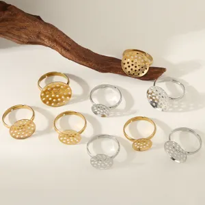 Rostfreier Stahl DIY verstellbarer Ringrohling Schale mit Netzpolster Schmuckzuspruch Detail.