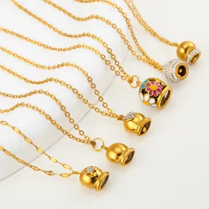 Ciondolo campana in acciaio inossidabile DIY collana gioielli accessori con smalto colorato
