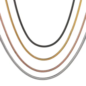 Dagelijkse mini dunne ronde slangenbotketting 1mm choker minimalistische modeketting