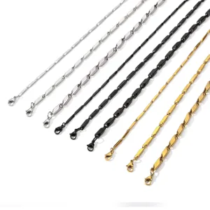 Roestvrijstalen meloenzaad ketting ketting voor heren hiphop minimalistische sieraden