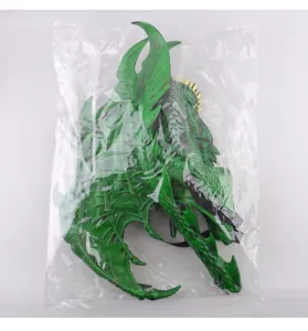 Kids Halloween green dragon costume set with mask and wings for party cosplay and outdoor fun