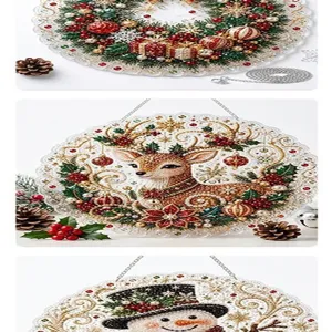 Navidad acrílico diamante pintura colgante DIY colgante adorno festivo decoración decor