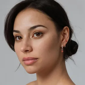 Silver hoop stud earrings set geometric square red crystal minimalist daily fashion jewelry