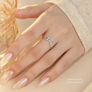 S925 Silber Seestern Muschel Zirkon Ring Damen Sommer Urlaub Luxus offener Zeigering Ring